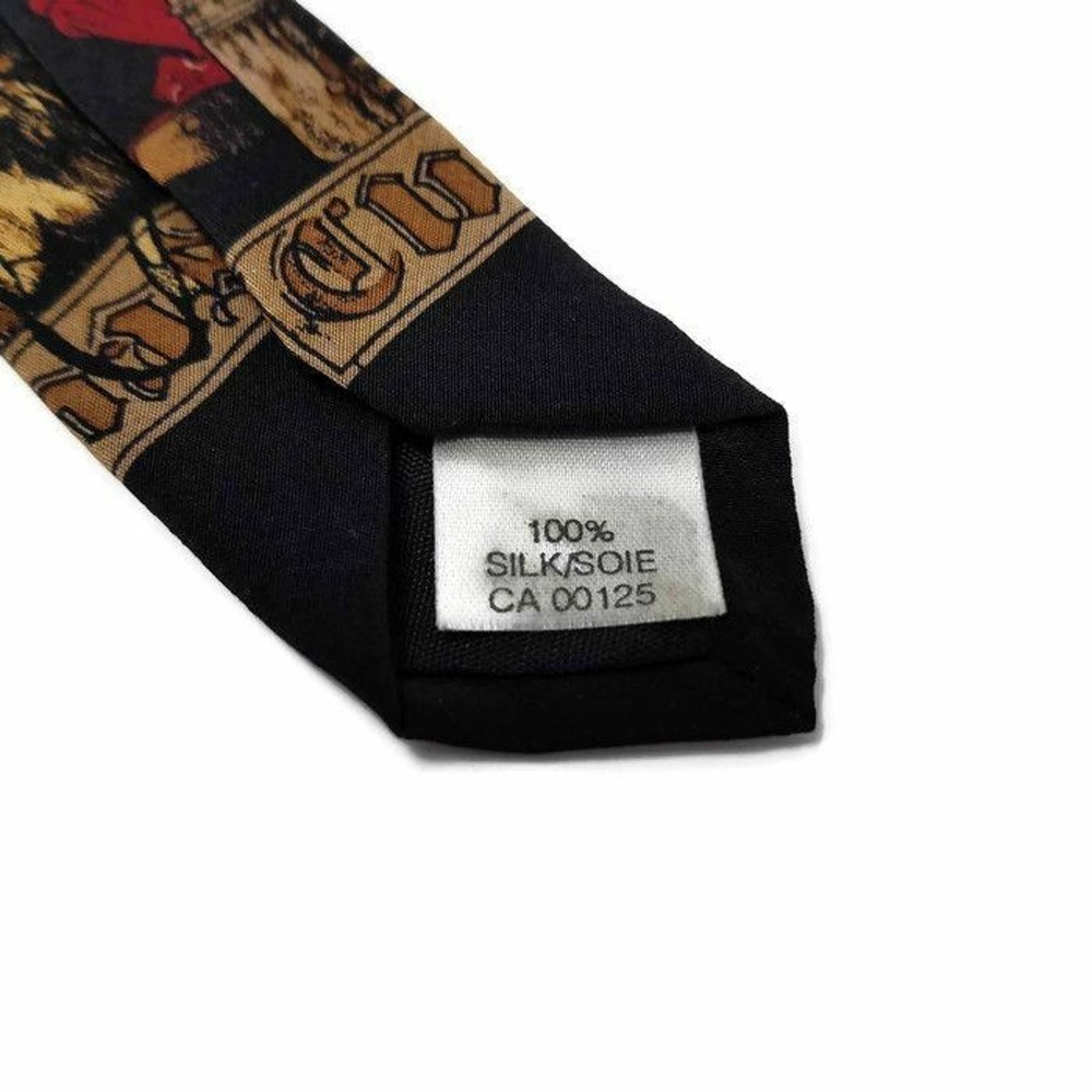 Norman Rockwell Christmas 1994 Silk Santa Claus Tie Necktie Made in Canada 55" - Picture 4 of 7